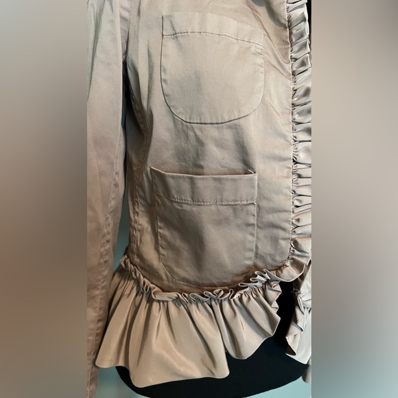J. Crew Khaki Ruffled Chino Blazer size 2 - Picture 7 of 15